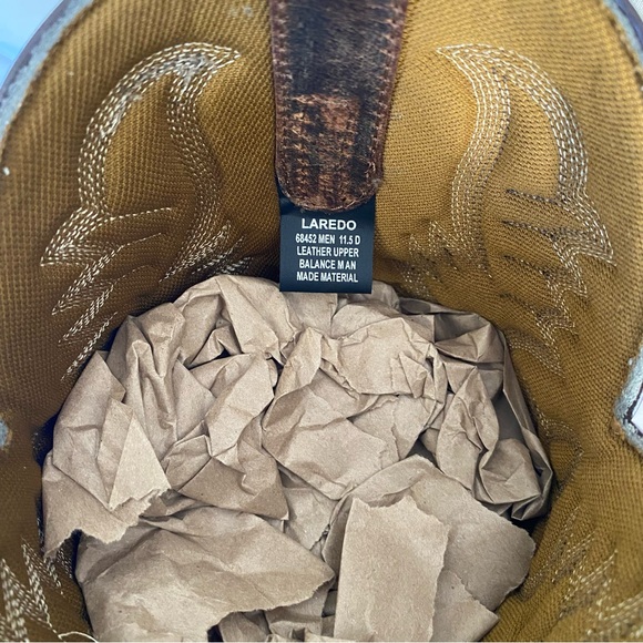 Laredo Mens Breakout 12” Leather Western Cowboy Boots 11.5D Rust Brown - Picture 10 of 14